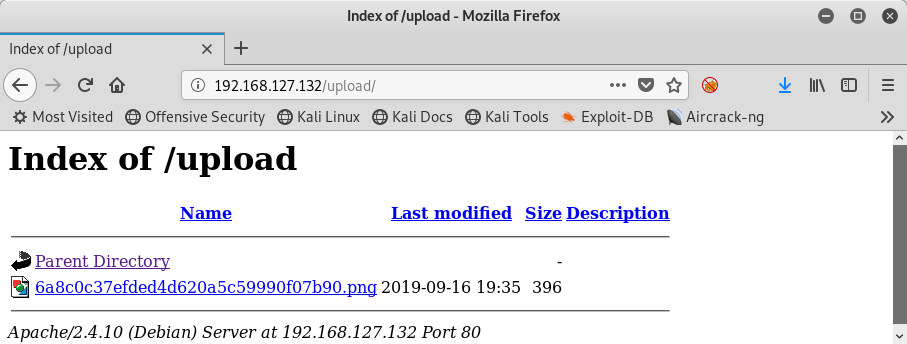 directory listing for PNG web shell